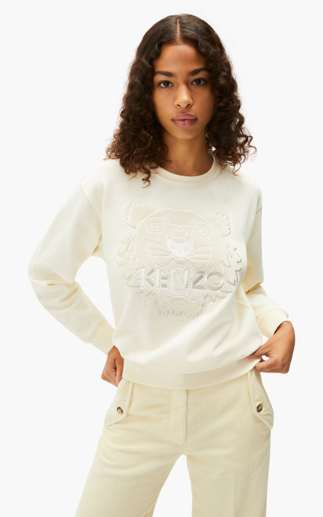 Kenzo The Winter Capsule Tiger Sweatshirt White For Womens 8706CBWEN